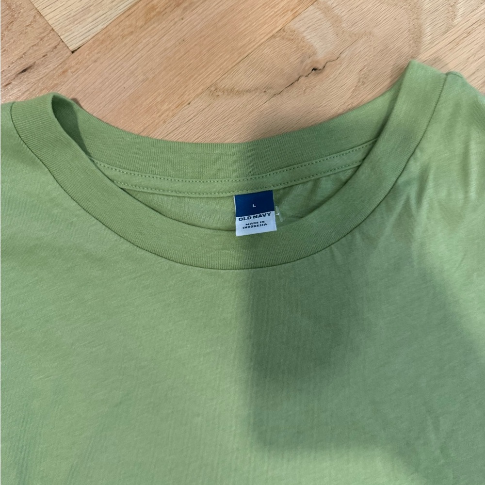 Old Navy Light Green Eyelet Flutter Sleeve Tee - Picture 3 of 11